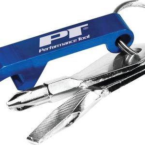 Performance Tool Screwdriver, Slotted/ Phillips, 1/4 Inch Slotted/ #2 Phillips, Anodized Aluminum Bottle Opener, With Bottle Opener, 3 Pieces – W3201