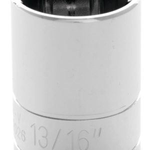 Performance Tool Socket, 1/2 Inch Drive, 13/16 Inch, Standard, 6 Point, Polished Nickel Chrome Plated, Vanadium Alloy Steel, Single – W32026