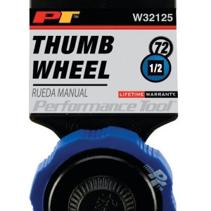 Performance Tool Ratchet, 1/2 Inch Drive, Thumbwheel, Non Slip Rubber Grip, 72 Teeth, Single – W32125