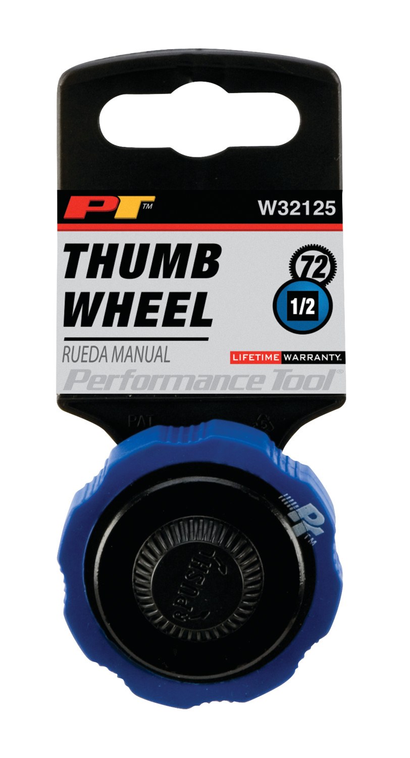 Performance Tool Ratchet, 1/2 Inch Drive, Thumbwheel, Non Slip Rubber Grip, 72 Teeth, Single – W32125