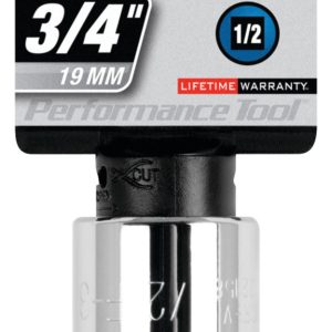 Performance Tool Socket Adapter, 1/2 Inch Female X 3/4 Inch Male, Chrome Plated, Chrome Vanadium Steel, Single – W32158