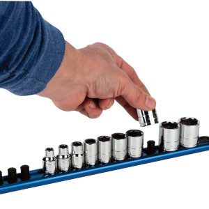 Performance Tool Socket Storage Rail, 1/2 Inch Drive, Blue, Single – W32190