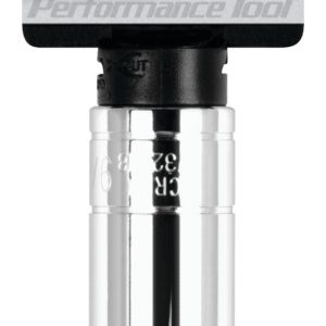 Performance Tool Socket, 1/2 Inch Drive, 9/16 Inch, Standard, Deep Socket, 6 Point, Polished Nickel Chrome Plated, Vanadium Alloy Steel – W32318
