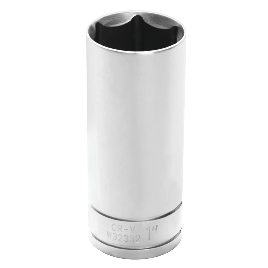 Performance Tool Socket, 1/2 Inch Drive, Standard, Deep Socket, 6 Point, Polished Nickel Chrome Plated, Vanadium Alloy Steel, Single – W32332