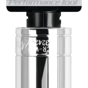 Performance Tool Socket, 1/2 Inch Drive, 24 Millimeter, Metric, Deep Socket, 6 Point, Polished Nickel Chrome Plated, Vanadium Alloy Steel – W32424