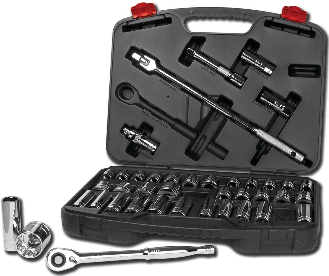 Performance Tool Socket Set, 1/2 Inch Drive, Standard/ Metric, Chrome Vanadium Steel – W32905