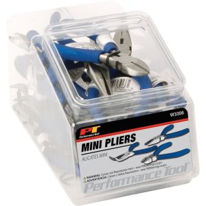 Performance Tool Pliers, Five Each of Long Nose/ Bent Nose/ Diagonal Cutter Pliers, Alloy Steel, With Large Fish Bowl – W3306