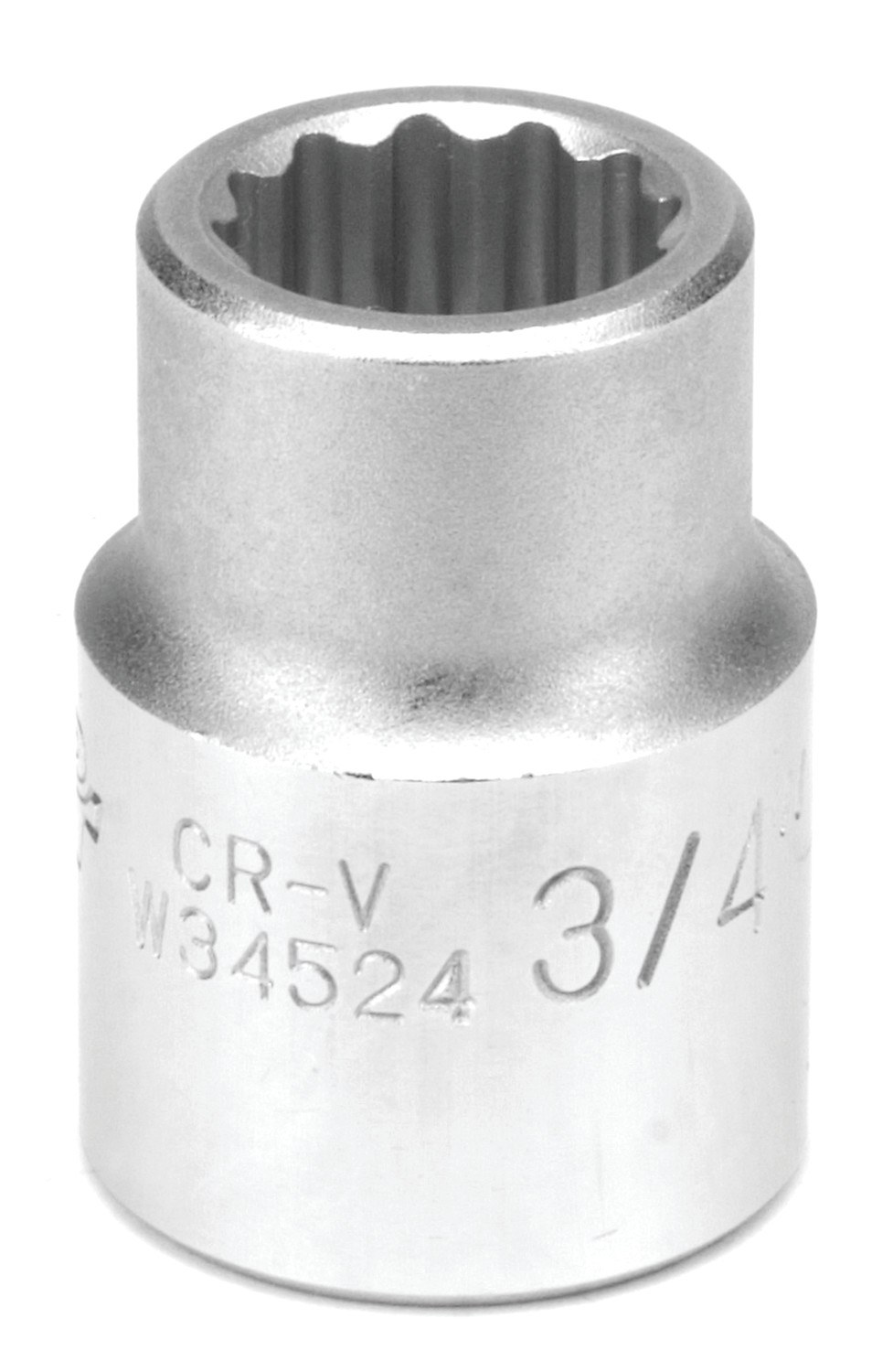Performance Tool Socket, 3/4 Inch Drive, Standard, 12 Point, Polished Nickel Chrome Plated, Vanadium Alloy Steel, Single – W34524