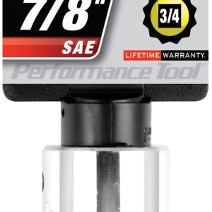 Performance Tool Socket, 3/4 Inch Drive, 7/8 Inch, Standard, 12 Point, Polished Nickel Chrome Plated, Vanadium Alloy Steel, Single – W34528
