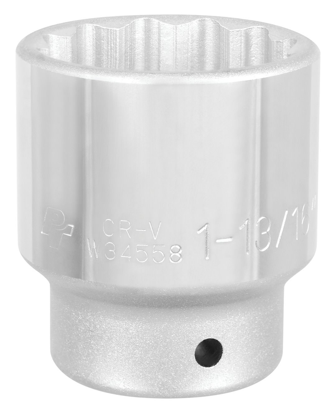Performance Tool Socket, 3/4 Inch Drive, 1-13/16 Inch, Standard, 12 Point, Polished Nickel Chrome Plated, Vanadium Alloy Steel, Single – W34558