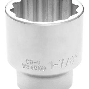 Performance Tool Socket, 3/4 Inch Drive, 1-7/8 Inch, Standard, 12 Point, Polished Nickel Chrome Plated, Vanadium Alloy Steel, Single – W34560