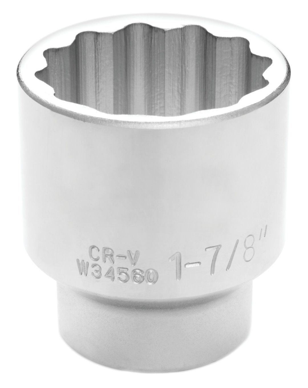 Performance Tool Socket, 3/4 Inch Drive, 1-7/8 Inch, Standard, 12 Point, Polished Nickel Chrome Plated, Vanadium Alloy Steel, Single – W34560