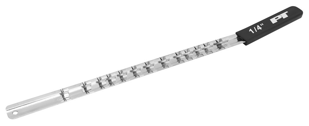 Performance Tool Socket Storage Rail, 1/4 Inch Drive, 18 Inch Length, Wall Mounting, Chrome Plated, Single – W36000