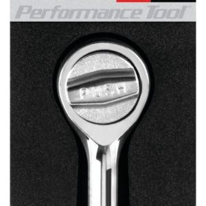 Performance Tool Ratchet, 1/4 Inch Drive X 3-3/4 Inch Length, Quick Release Round Head, 45 Teeth, Polished Nickel Chrome Plated – W36113