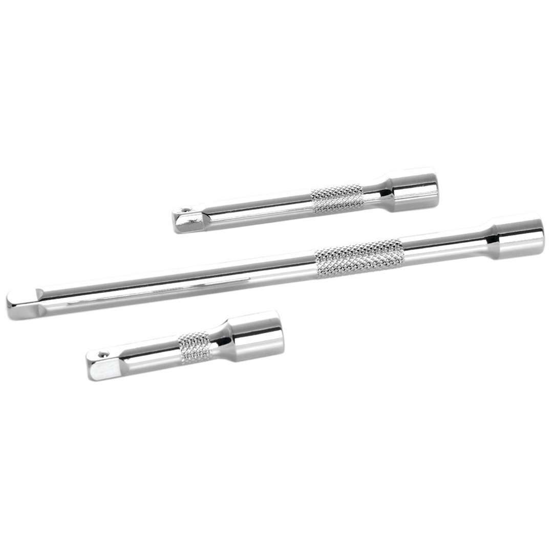 Performance Tool Socket Extension, 1/4 Inch Drive, 2 Inch/ 3 Inch/ 6 Inch Length, Polished Nickel Chrome Plated, Chrome Vanadium Alloy Steel – W36940