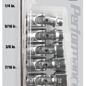 Performance Tool Socket Set, 1/4 Inch Drive, Standard, Flex Socket, Chrome Vanadium Alloy Steel – W36980