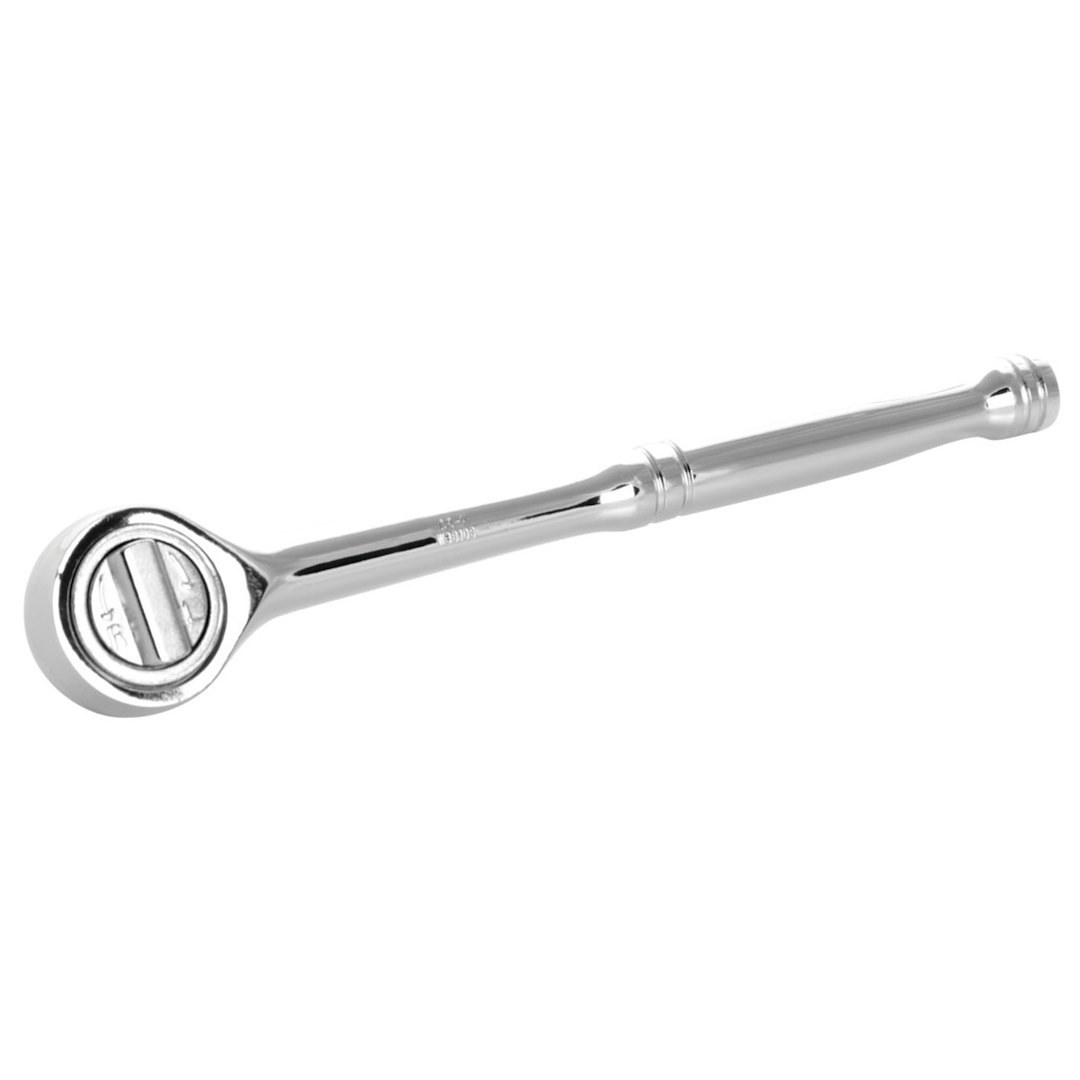Performance Tool Ratchet, 3/8 Inch Drive X 7-7/8 Inch Length, Round Head, 41 Teeth, Polished Nickel Chrome Plated – W38106