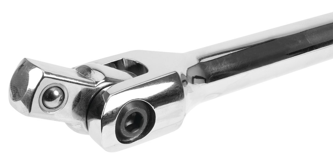 Performance Tool Breaker Bar, Non-Ratcheting Head, 3/8 Inch Drive, 10 Inch Length, With Swivel Head, Chrome Plated – W38118