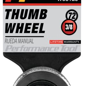 Performance Tool Ratchet, 3/8 Inch Drive, Thumbwheel, Quick Release, Non Slip Rubber Grip, 72 Teeth, Single – W38125
