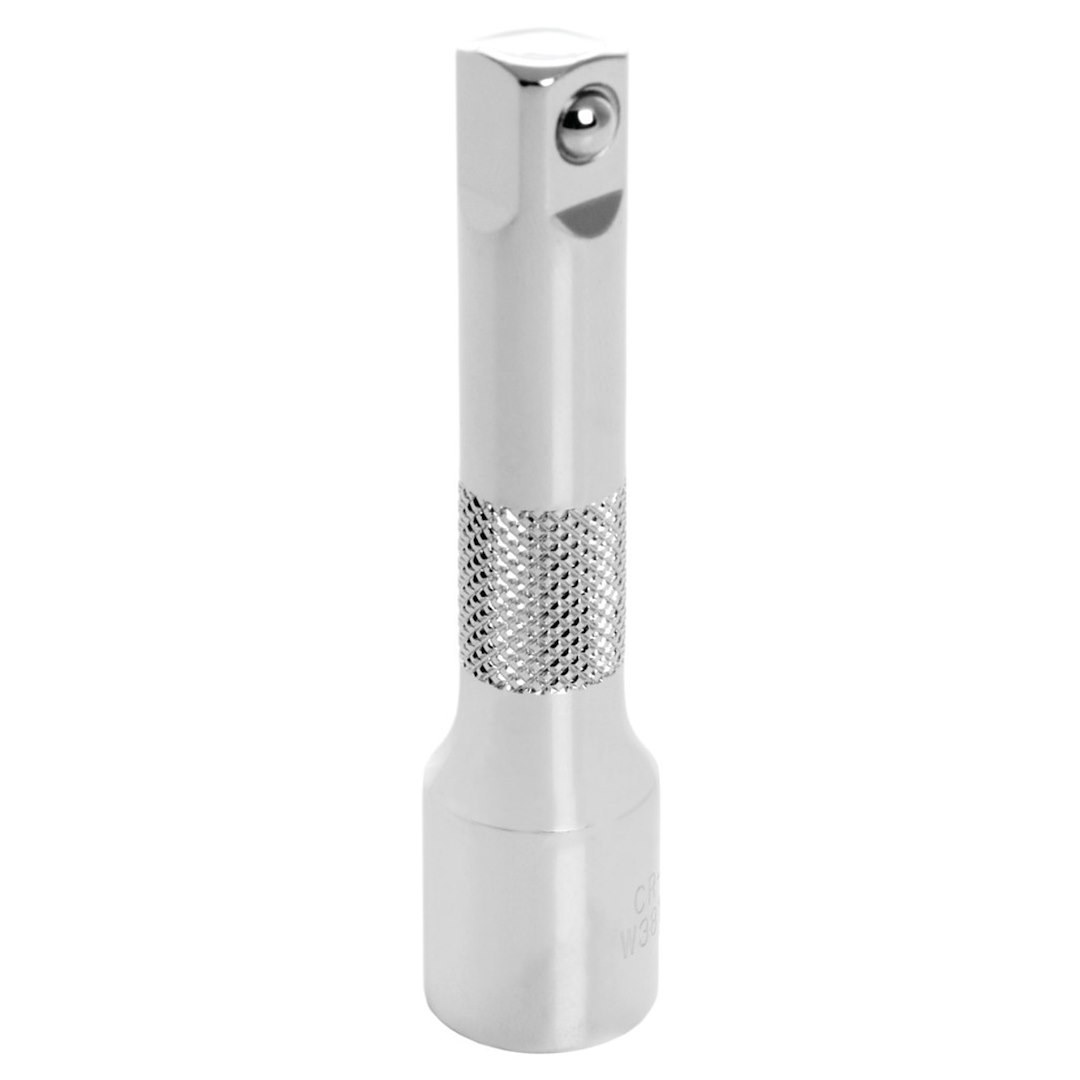 Performance Tool Socket Extension, 3/8 Inch Drive, 3 Inch Length, Polished Nickel Chrome Plated, Chrome Vanadium Alloy Steel, Single – W38143