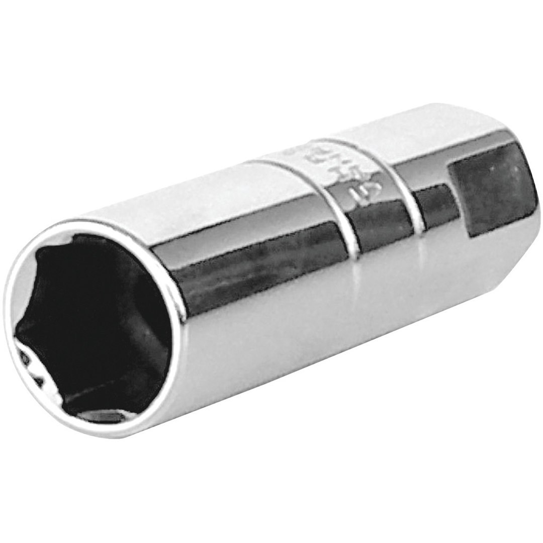 Performance Tool Spark Plug Socket, 3/8 Inch Drive, 9/16 Inch, Chrome Plated, Chrome Vanadium Alloy Steel – W38170