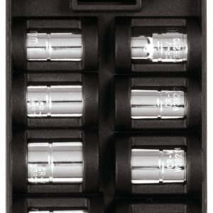Performance Tool Socket Set, 3/8 Inch Drive, Metric, 6 Point, Chrome Vanadium Steel – W38202