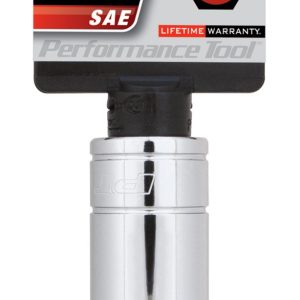 Performance Tool Socket, 3/8 Inch Drive, 5/8 Inch, Standard, Deep Socket, 6 Point, Polished Nickel Chrome Plated, Vanadium Alloy Steel – W38320