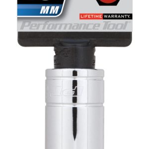 Performance Tool Socket, 3/8 Inch Drive, 16 Millimeter, Metric, Deep Socket, 6 Point, Polished Nickel Chrome Plated, Vanadium Alloy Steel – W38416