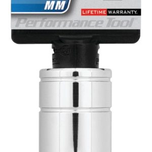 Performance Tool Socket, 3/8 Inch Drive, 17 Millimeter, Metric, Deep Socket, 6 Point, Polished Nickel Chrome Plated, Vanadium Alloy Steel – W38417