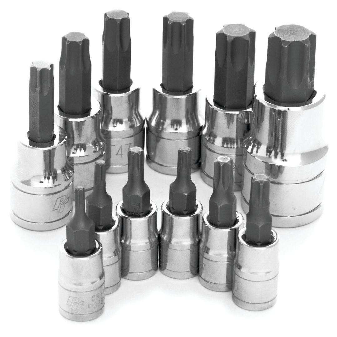 Performance Tool Torx Bit, Use with 1/4 Inch/ 3/8 Inch and 1/2 Inch Drive Socket, Alloy Steel Bit with Chrome Vanadium Steel Sockets – W38802