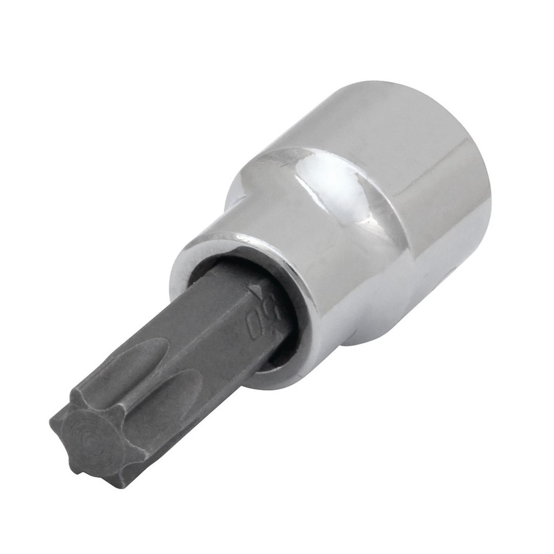 Performance Tool Torx Bit, Use with 3/8 Inch Drive Socket, 6 Point, T50, Polished, Alloy Steel Bit with Chrome Vanadium Steel Socket, Single – W38850