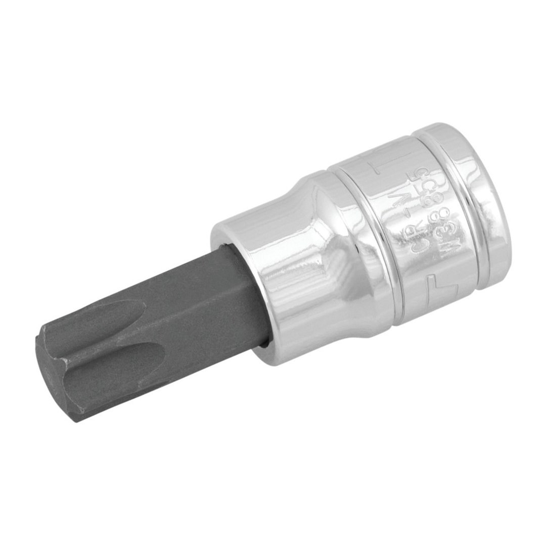 Performance Tool Torx Bit, Use with 3/8 Inch Drive Socket, 6 Point, T55, Polished, Alloy Steel Bit with Chrome Vanadium Steel Socket, Single – W38855