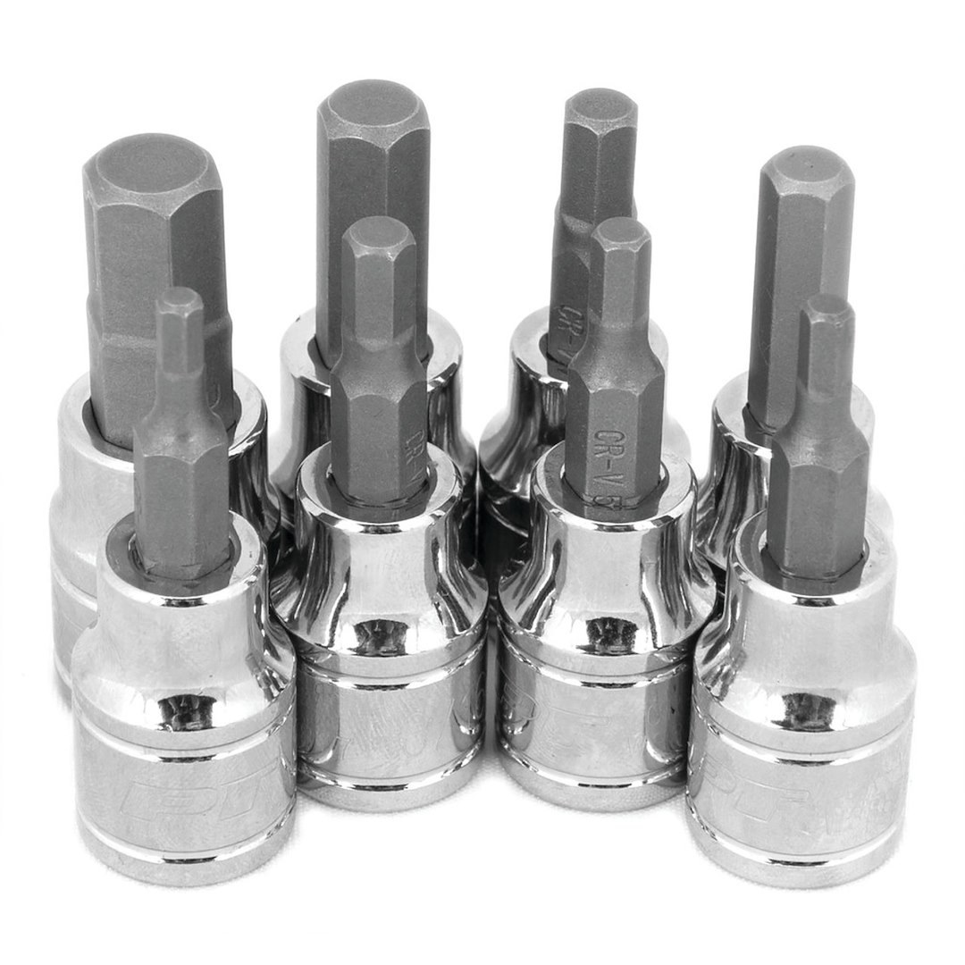 Performance Tool Socket Set, 3/8 Inch Drive, Standard, Hex Bit, With 1/8 Inch to 3/8 Inch Hex Bit, 8 Pieces – W38870