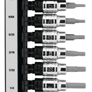 Performance Tool Socket Set, 3/8 Inch Drive, Standard, Hex Bit, With 1/8 Inch to 3/8 Inch Hex Bit, 8 Pieces – W38870