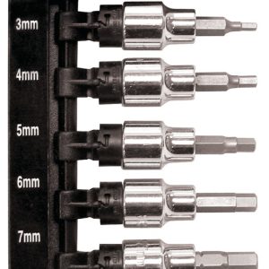 Performance Tool Socket Set, 3/8 Inch Drive, Metric, Hex Bit, With 3 Millimeter to 10 Millimeter Hex Bit, 8 Pieces – W38890