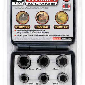 Performance Tool Bolt Extractor, Use to Remove Old/ Stripped/ Rusted/ Painted Nuts and Bolts, 3/8 Inch Drive, Chrome Molybdenum Steel – W38917