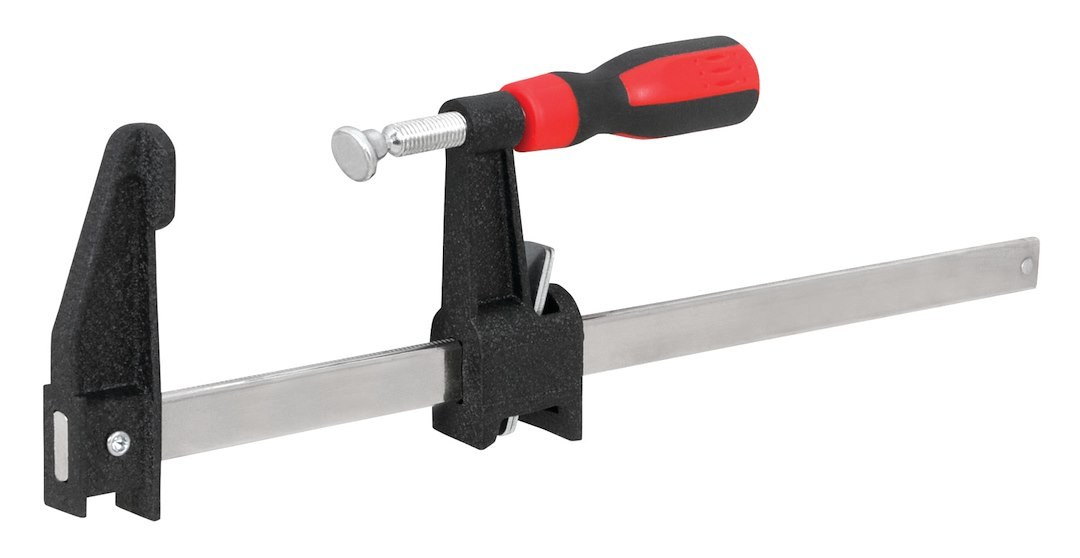 Performance Tool Bar Clamp, 12 Inch, 2-1/2 Inch Throat Depth, Cast Head with Powder Coated, Rubber Comfort Grip Handle, F-Style – W3952