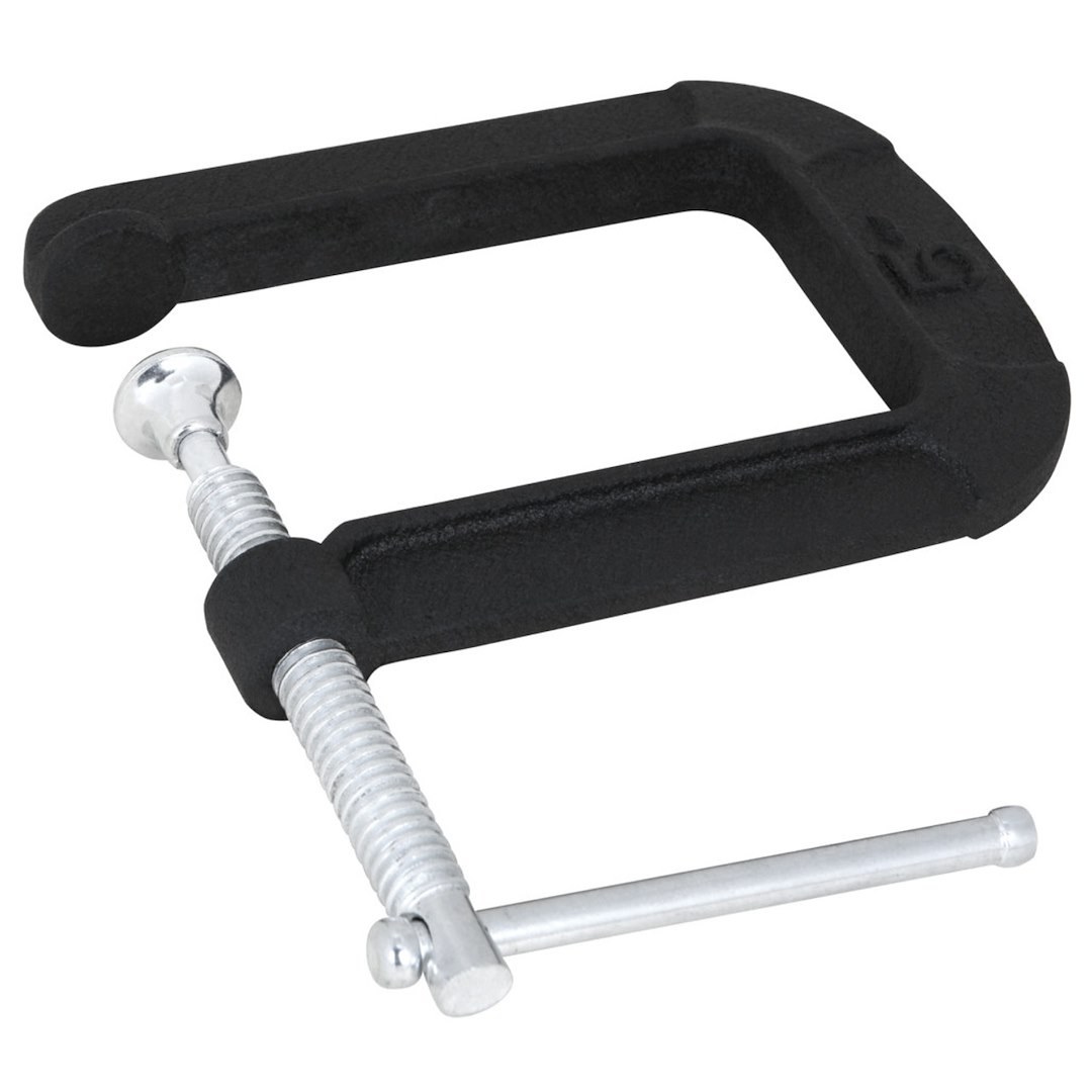 Performance Tool C Clamp, 2-3/4 Inch Jaw Opening, Deep Throat, 5 Inch Throat Depth, Powder Coated, Black, Cast Iron – W3981