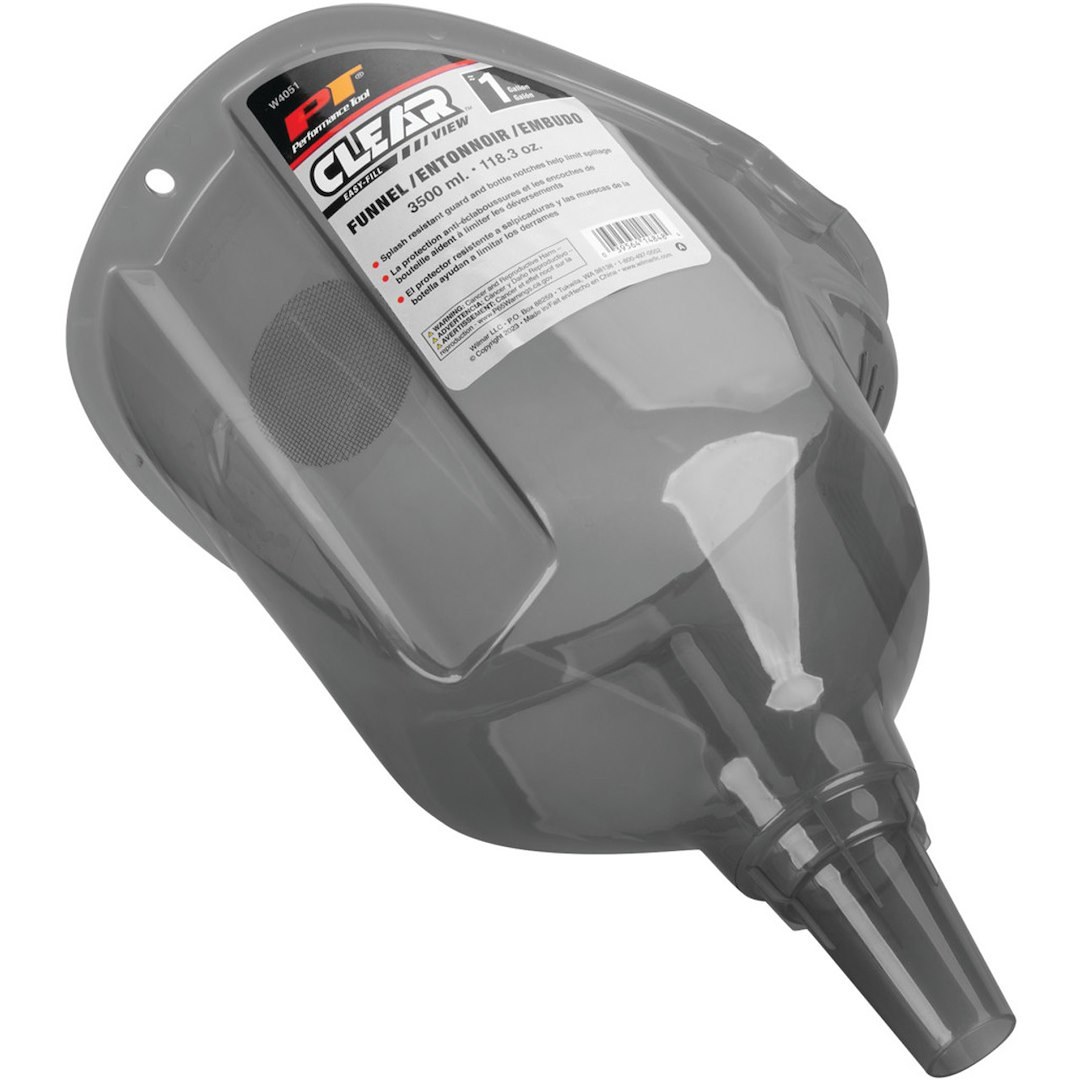 Performance Tool Funnel, Clear View™, Round, Easy Fill, 1 Gallon Capacity, Transparent, Polypropylene – W4051