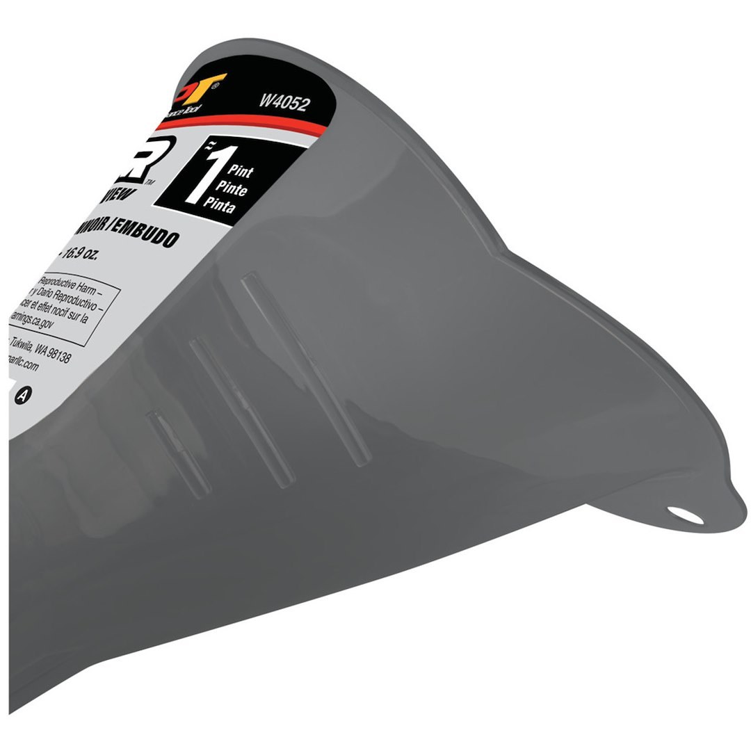 Performance Tool Funnel, Clear View™, Round, Long Reach, 1 Pint Capacity, Transparent, Polypropylene – W4052