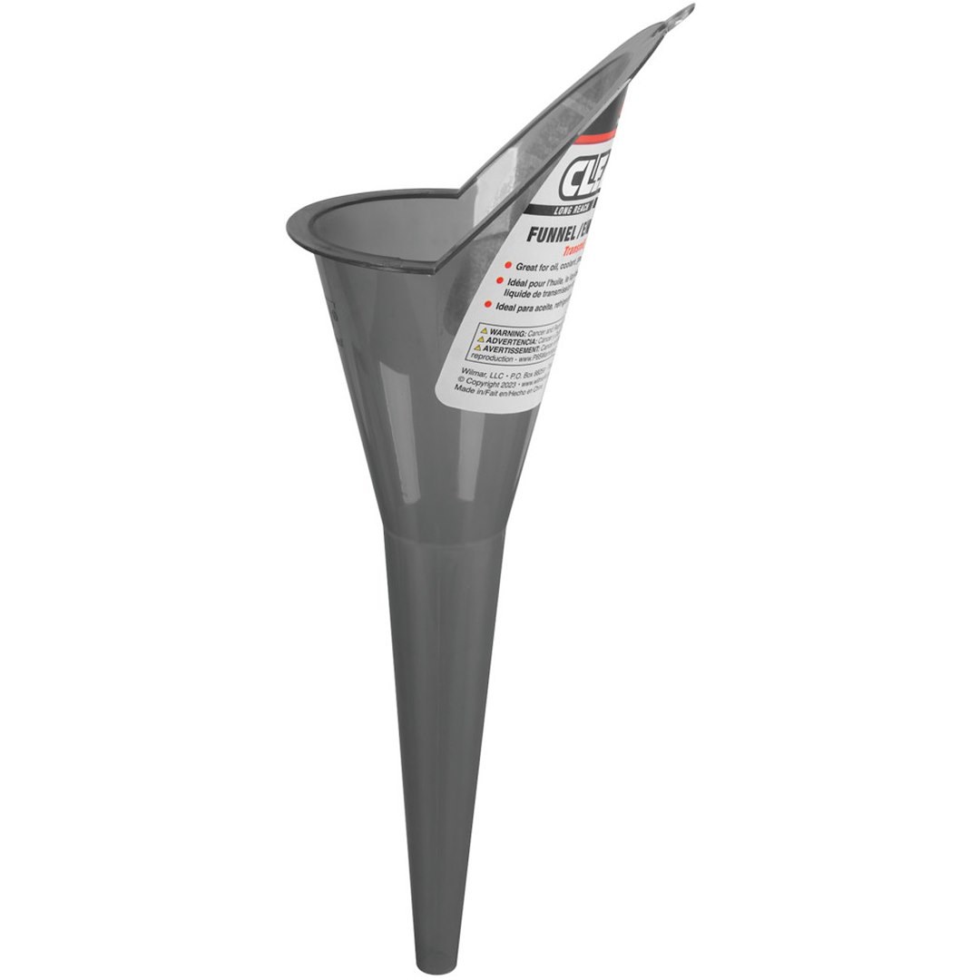 Performance Tool Funnel, Clear View™, Round, Long Reach, 0.4 Pint Capacity, Transparent, Polypropylene – W4054