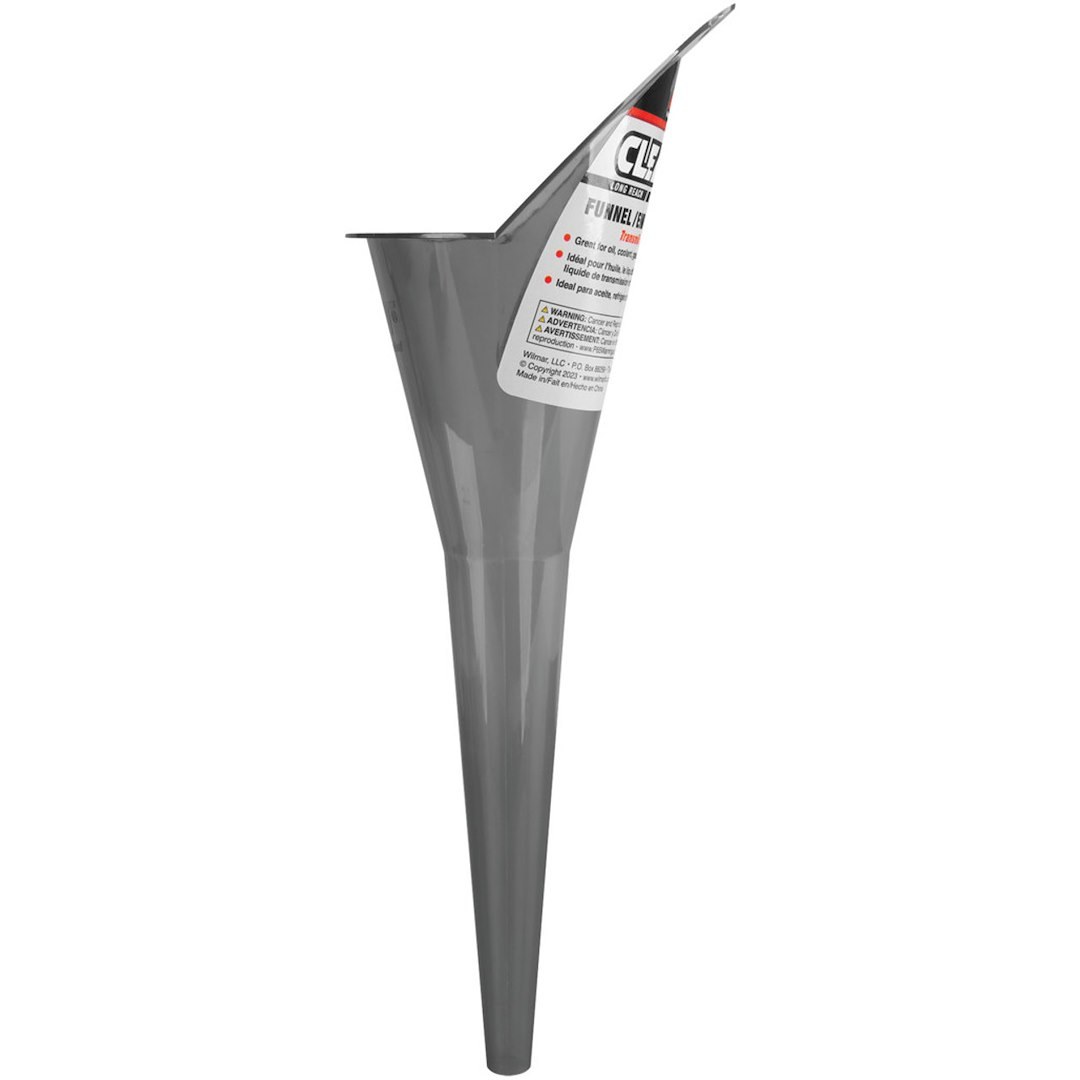 Performance Tool Funnel, Clear View™, Round, Long Reach, 0.4 Pint Capacity, Transparent, Polypropylene – W4054