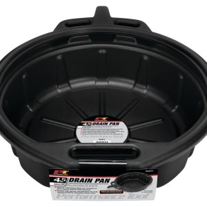 Performance Tool Drain Pan, 4-1/2 Gallon Capacity, Black, Polyethylene, With Handle – W4071
