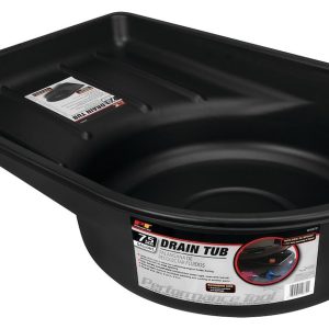 Performance Tool Drain Pan, 7-1/2 Gallon, 33 Inch X 22 Inch X 8 Inch, Black, High Density Polyethylene, Without Handle – W4072