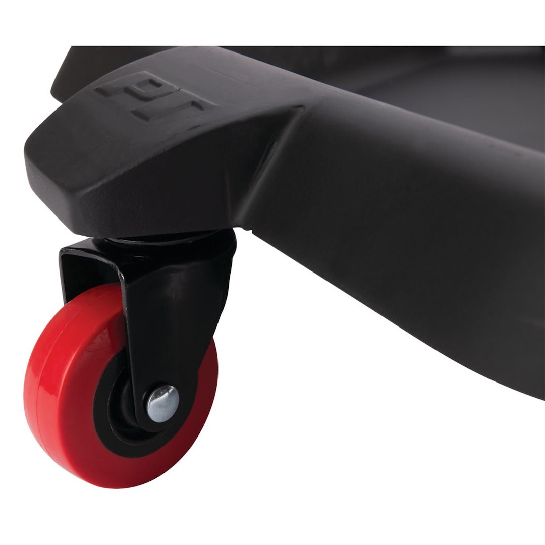 Performance Tool Drain Pan, 2 IN 1, 8 Liter Capacity, 18-1/2 Inch Wide Hexagon, 5-3/8 Inch Height, Black/ Red, Polypropylene, Without Handle – W4074