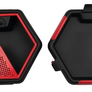 Performance Tool Drain Pan, 2 IN 1, 8 Liter Capacity, 18-1/2 Inch Wide Hexagon, 5-3/8 Inch Height, Black/ Red, Polypropylene, Without Handle – W4074