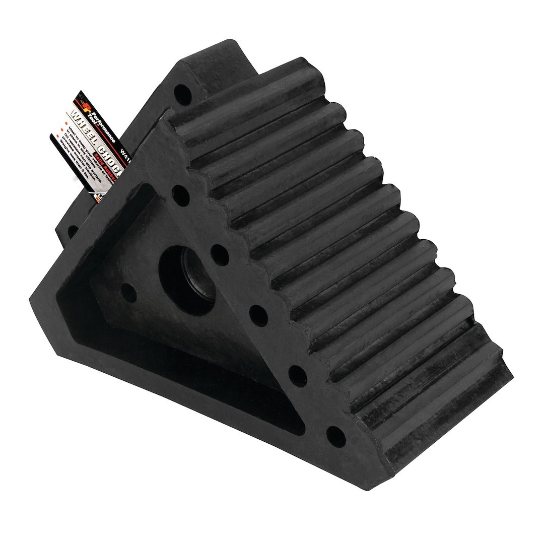 Performance Tool Wheel Chock, Black, Solid Rubber, Single – W41001