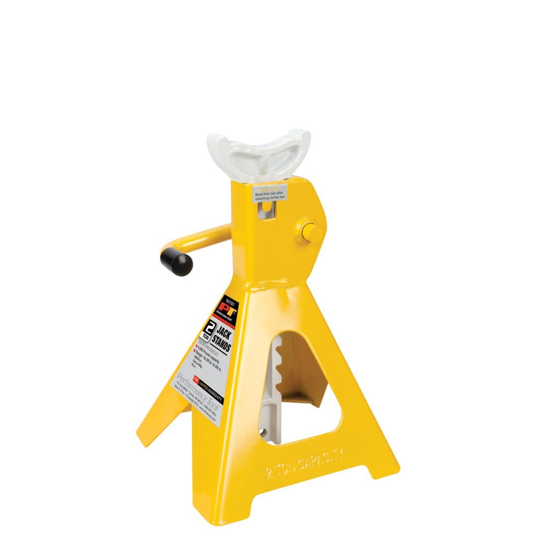 Performance Tool Jack Stand, 2 Ton Capacity, Ratchet Style, 6-11/16 Inch X 6-15/16 Inch Base, 10-3/4 Inch Minimum Height – W41021