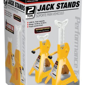 Performance Tool Jack Stand, 2 Ton Capacity, Ratchet Style, 6-11/16 Inch X 6-15/16 Inch Base, 10-3/4 Inch Minimum Height – W41021