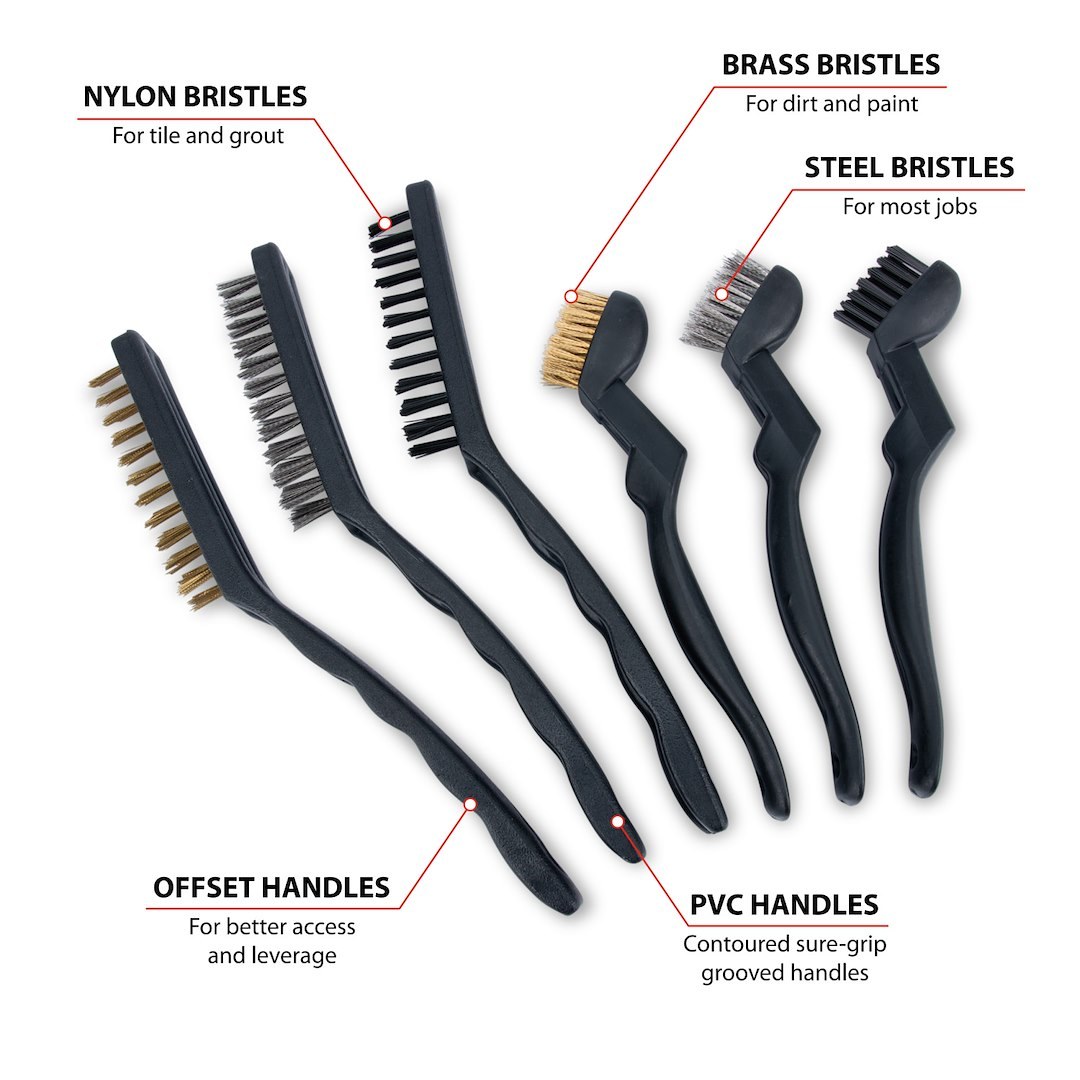 Performance Tool Detailing Brush, Cleaning and Detailing Jobs, Small 6-1/2 Inch Length and Medium 8-5/8 Inch Length – W4950